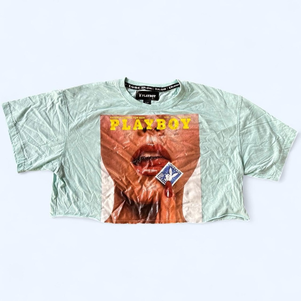 PLAYBOY turquoise-y croptop